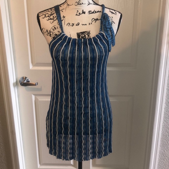 Tops - Crocheted Tie Neck Woven Top